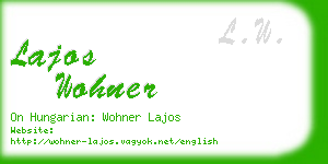 lajos wohner business card